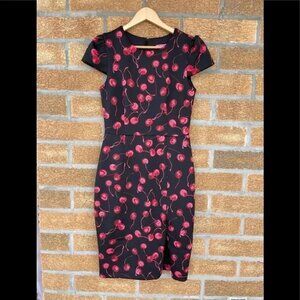 Betsey Johnson cherry dress cap sleeve size 6